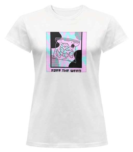 Bluzka damska z naszywką Free the weed