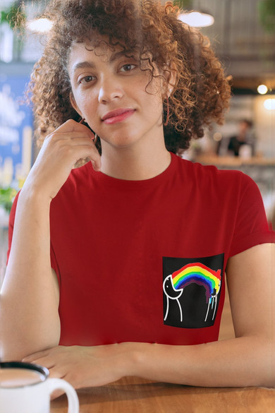 Koszulka z kieszonką ASDF Rzygam tęczą