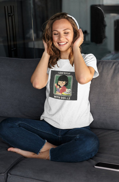 Bluzka damska z naszywką I love to play...