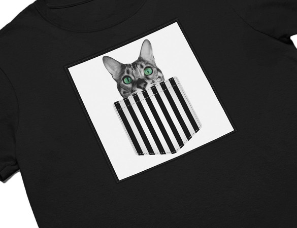 Koszulka z naszywką Cat pocket