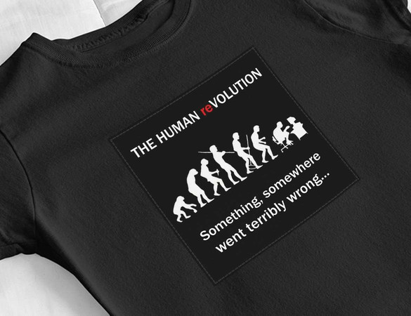 Bluzka damska z naszywką Human reVOLUTION