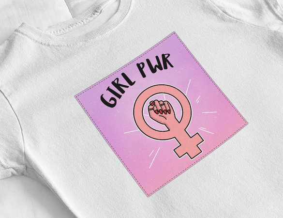 Bluzka damska z naszywką Girl PWR