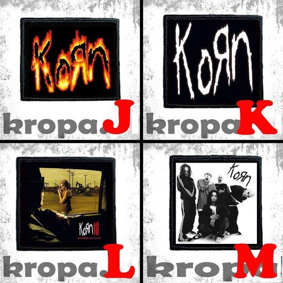 Naszywka KORN 10 x 10 cm  Dużo Wzorów!