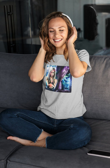 Bluzka damska z naszywką Avril Lavigne rose