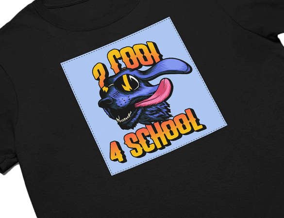 Koszulka z naszywką 2 cool 4 school