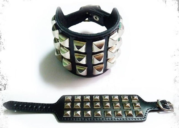 Szeroka trzyrzędowa pieszczocha z ćwiekami 07