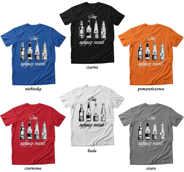 Koszulka urodzinowa 4 flaszki + Twoja data