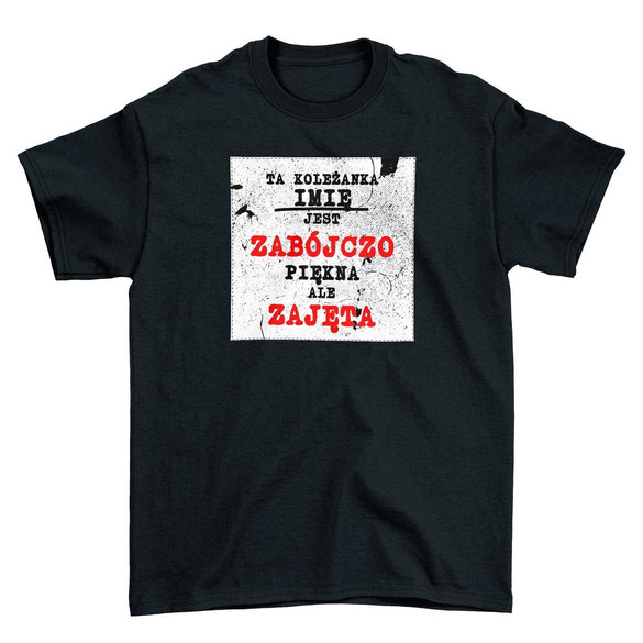 Koszulka z naszywką na Walentynki TWÓJ NAPIS