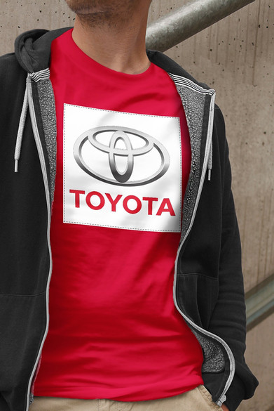 Koszulka z naszywką Toyota logo white