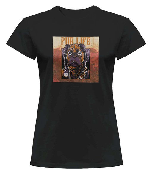 Bluzka damska z naszywką PUG LIFE
