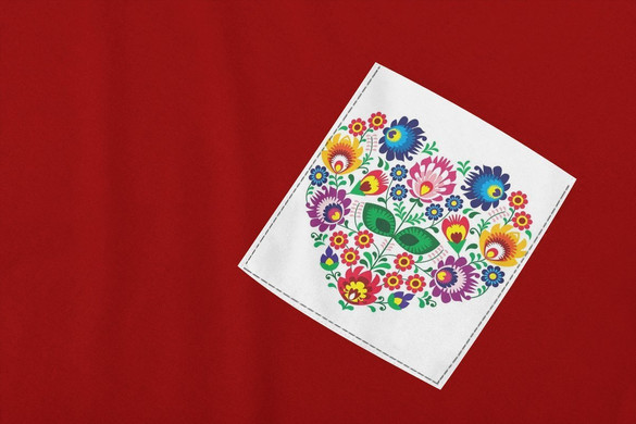 Koszulka z kieszonką WZORY ŁOWICKIE 03