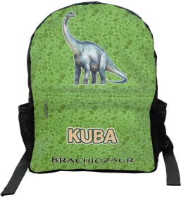 Plecak szkolny Dinozaury Brachiozaur z imieniem dziecka