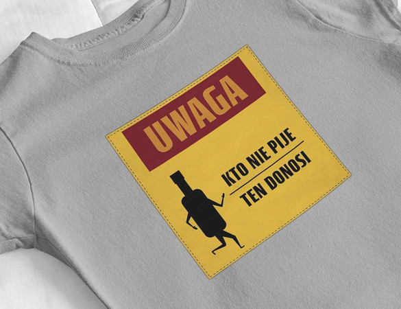 Bluzka damska z naszywką PRL- kto nie pije...