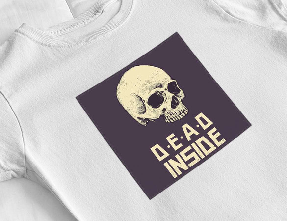 Bluzka damska z naszywką Skull : Dead inside