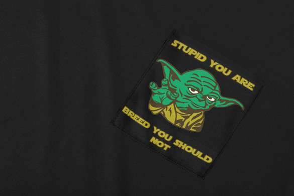 Koszulka z kieszonką STUPID YOU ARE ..YODA