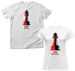 Koszulka na walentynki dla Par HER KING HIS KING