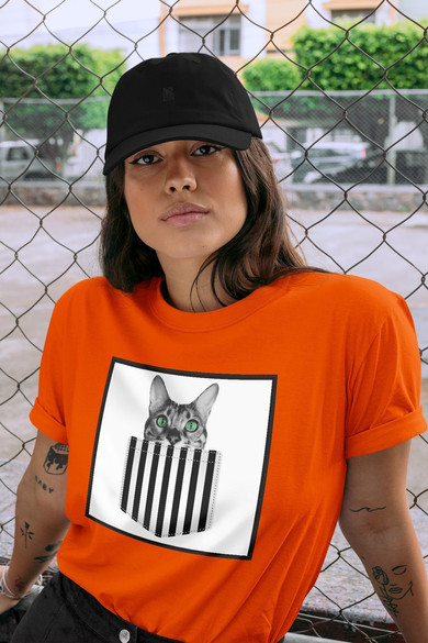 Koszulka z naszywką Cat pocket