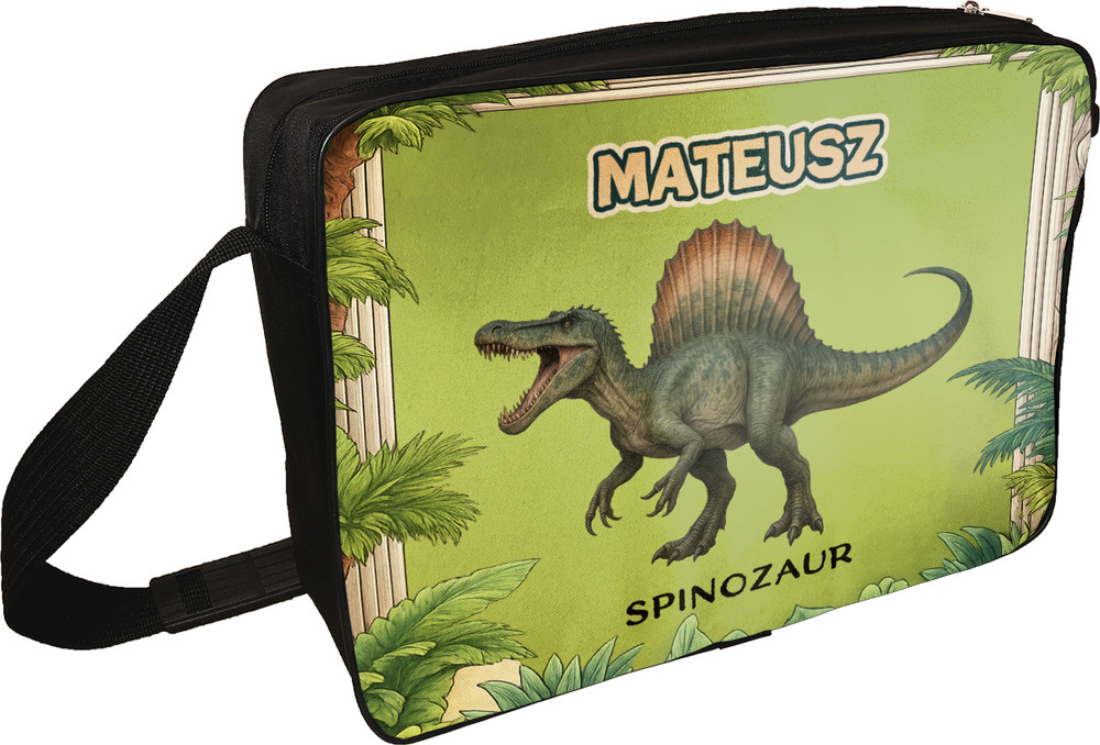 Torba na ramię Dinozaury Spinozaur z nadrukiem imienia