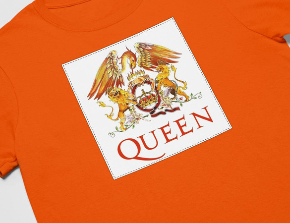 Koszulka z naszywką Queen logo white