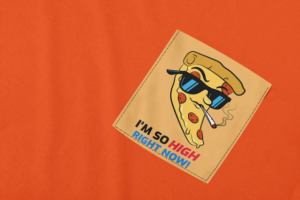 Koszulka z kieszonką I'M SO HIGH RIGHT NOW