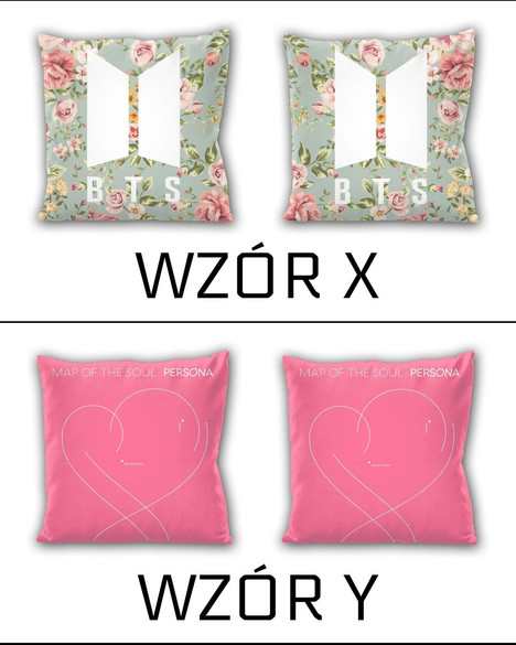 Poduszka BTS DUŻO WZORÓW 40x40 DWUSTRONNA