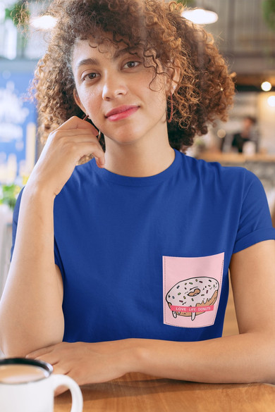 Koszulka z kieszonką LOVE LIFE DONUTS