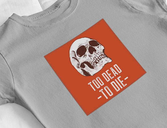 Bluzka damska z naszywką Skull : Too dead to die