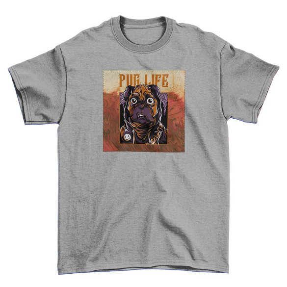 Koszulka z naszywką  PUG LIFE