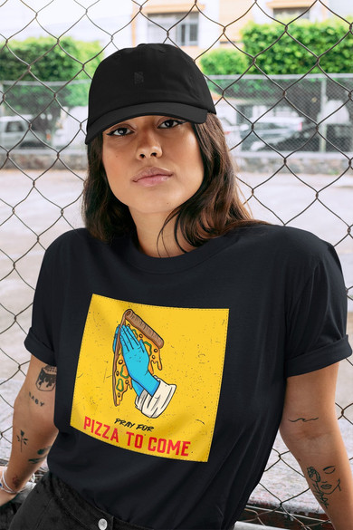 Koszulka z naszywką Pray for pizza