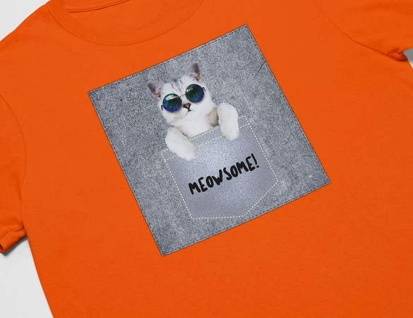 Koszulka z naszywką Meowsomepocket