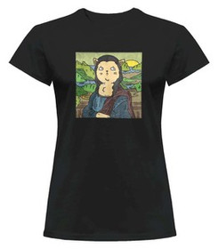 Bluzka damska z naszywką CAT PARODY: Mona Lisa