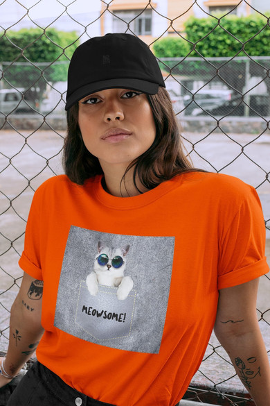 Koszulka z naszywką Meowsomepocket