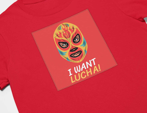 Koszulka z naszywką I want Lucha