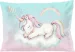 Poduszka Jednorożec śpiący na chmurce – pastelowa, personalizowana dla dziecka 60x40cm