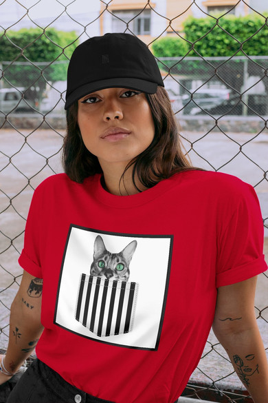 Koszulka z naszywką Cat pocket