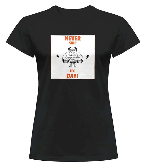 Bluzka damska z naszywką Never skip leg day