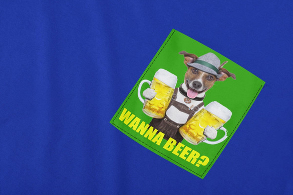 Koszulka z kieszonką WANNA BEER?