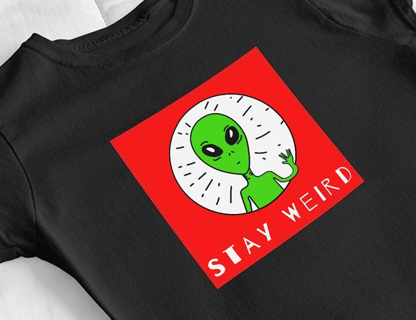 Bluzka damska z naszywką Stay weird