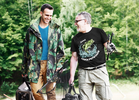 Koszulka dla Wędkarza Twoje IMIĘ + Łowca Potworów