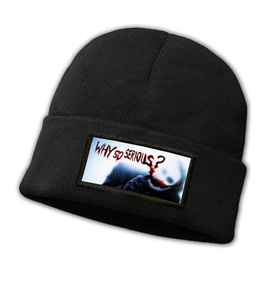 Czapka zimowa z naszywką WHY SO SERIOUS ?