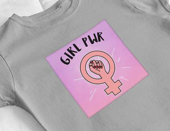 Bluzka damska z naszywką Girl PWR