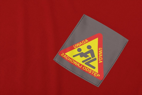 Koszulka z kieszonką UWAGA ZACHOWAJ ODSTĘP