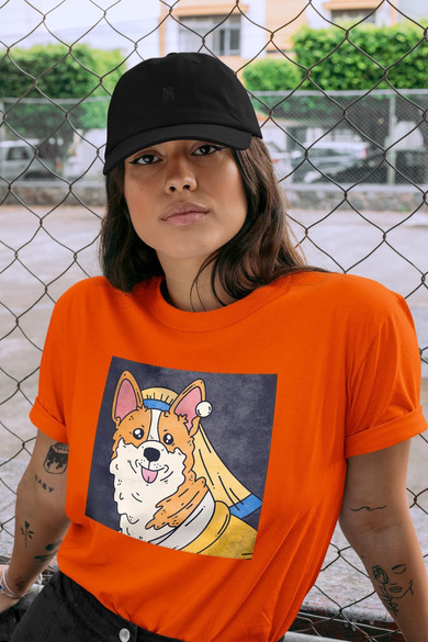 Koszulka z naszywką DOG PARODY:  Dziewczyna z perłą 