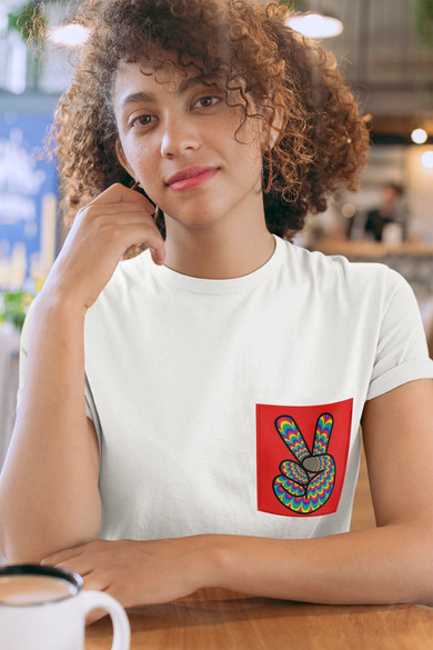 Koszulka z kieszonką PEACE 