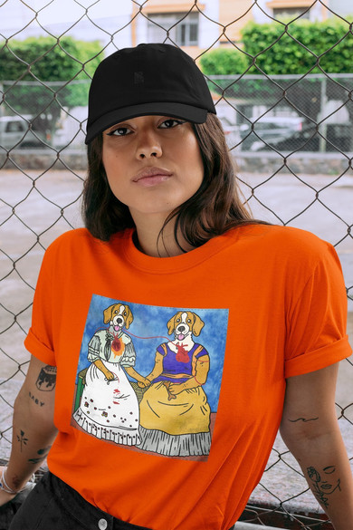 Koszulka z naszywką DOG PARODY: Dwie Fridy