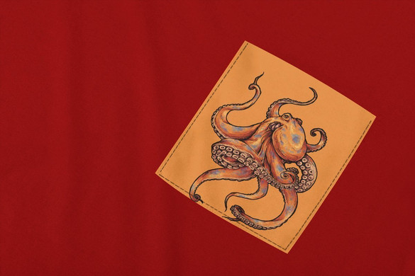 Koszulka z kieszonką OŚMIORNICA OCTOPUS