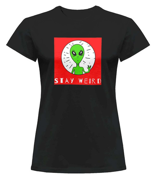 Bluzka damska z naszywką Stay weird