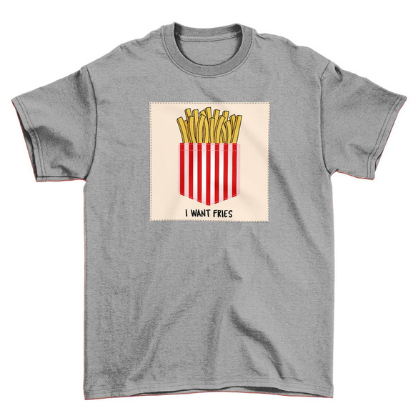 Koszulka z naszywką I want fries