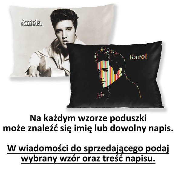 Poduszka ELVIS PRESLEY 60x40cm DUŻO WZORÓW