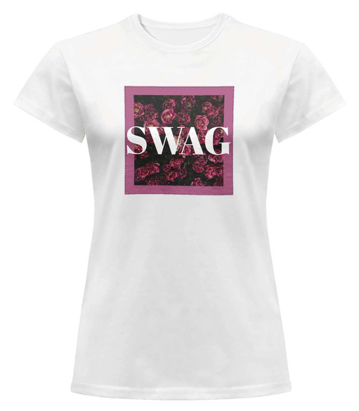 Bluzka damska z naszywką SWAG